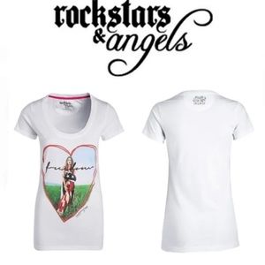Rockstars & Angels FREEDOM tshirt Women’s LARGE